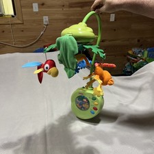 2006 Fisher Price Rainforest Peek-A-Boo Leaves Musical Mobile - Tested Works