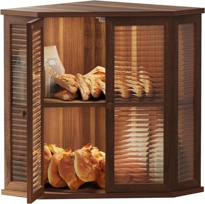 Corner bread box Bread Box for Kitchen Countertop - Corner Bread Storage Box