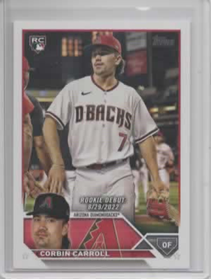 Corbin Carroll 2023 Topps Update RC Auto /199 Black Parallel 直筆 