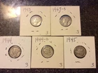 MERCURY SILVER DIME LOT OF 5