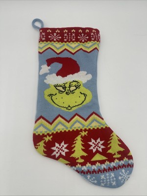 18  Dr. Seuss The Grinch Knit Sweater Christmas Stocking Blue Green Ruz 2024