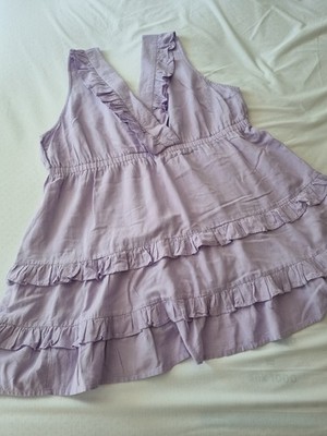 Simply Be Lilac dress top UK 22 Ruffle Summer Floaty Plus Size