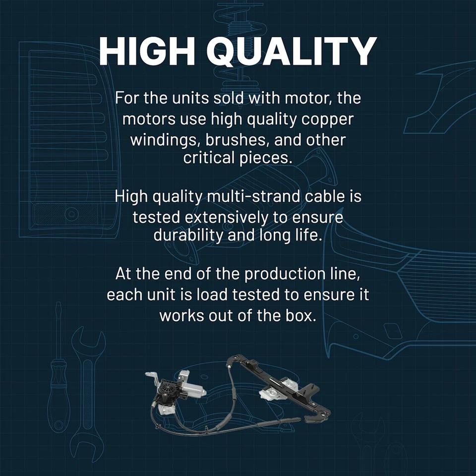 Power Window Regulator For 2007-2013 Chevy Silverado 1500 Front Right with Motor - Image 4 of 4