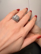 Warren James-Certified 18ct White Gold Diamond Bridal 2Ring Set 1ct-Size N 1/2