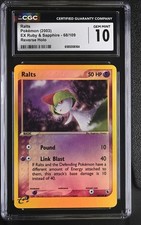 CGC 10 GEM MINT Ralts 68/109 EX Ruby & Sapphire Reverse Holo Pokemon Card