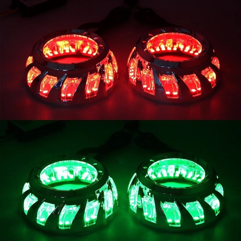 LED Angel Eyes RGB Revolving Turbine Shrouds Bluetooth Control Sequential Bezels - Image 3 of 4