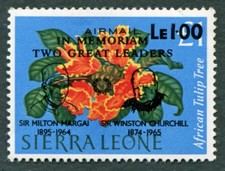 SIERRA LEONE 1965 1l na £1 SG375 MH FG Margai Churchill Upamiętnienie AIR #C01