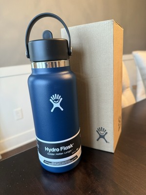 Straw Cap Blue 32 Oz Hydro Flask Hydro Flask 32OZ Wide Mouth Water