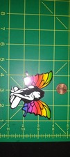 Fairy Die Cut Vinyl Sticker Rainbow Wings Multi-Color Waterproof Decal 3in