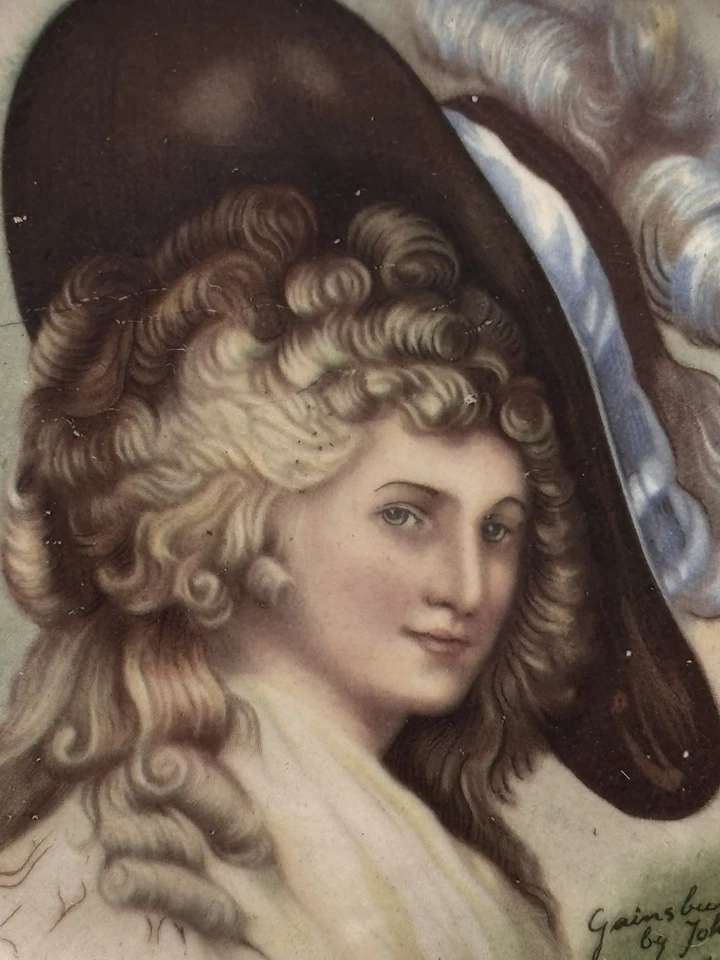 Gainsborough Joh Peters Amsterdam Holanda Placa de cerámica marco de terciopelo 9,25 pulgadas Foto 4 de 4