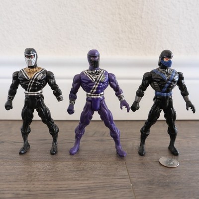 2001 Sunco Ninja Fighter Black Gold Blue Purple Action Figure Lot of 3  !!!
