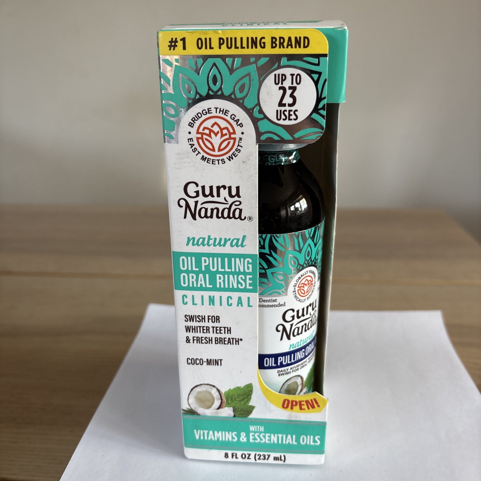GuruNanda 237ml Oil Pulling Coconut & Mint Mouthwash - EXP: 17-04-2026