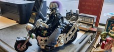 Motorcycle Skeleton Bad to the Bone Animated Halloween Decoration Toy Lights Up