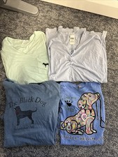 Lot of 4 Women's VS PINK T-Shirts Large Black Dog Puppy Myrtle Beach Medium