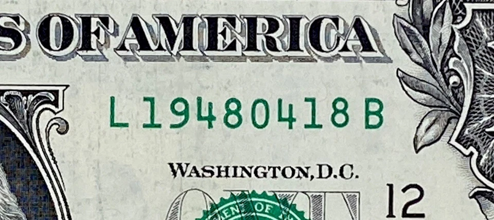 1948 April 18 Birthday Date Note 19480418 Fancy Serial Number $1 Dollar Bill - Image 2 of 4