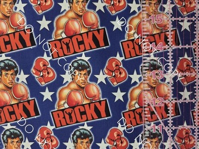 Custom 100% Cotton Woven Fabric Rocky Balboa Movie By the 1/4 Yard 9x56 