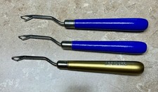 3 Wood Handle SHILLCRAFT READICUT MADE in England LATCH HOOK Rug Tools