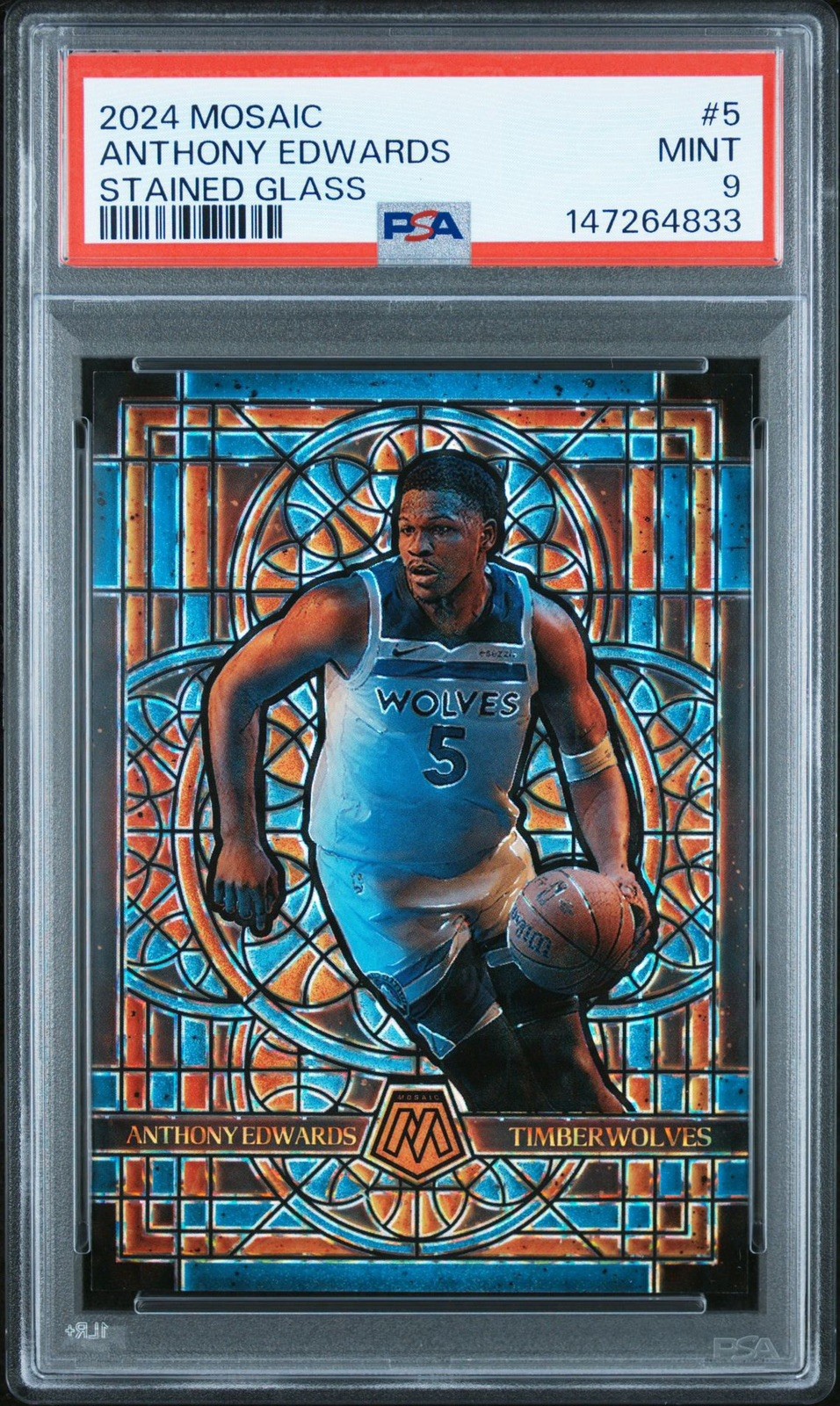 2024-25 Panini Mosaic Stained Glass Prizm #5 Anthony Edwards SSP CASE HIT 