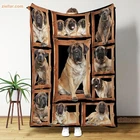 Mastiff Dog Lover Fleece Blanket Rustic Wood Style Cozy Pet Soft Throw Gift