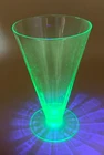 Vintage Green Uranium Depression Glass Footed Tumbler Drinking Glass