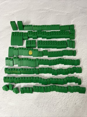LEGO GREEN LOT 162 PCS 3X2 2X2 2X1 3X1 SLOPED BRICKS VARIETY BUILDING PIECES