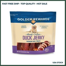 Golden Rewards Duck Flavor Premium Dry Jerky Treats for All Dogs, 64 oz