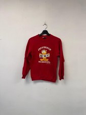 Vintage Garfield Jefferson School Sweatshirt Youth 14-16 Red Velva Sheen 80s
