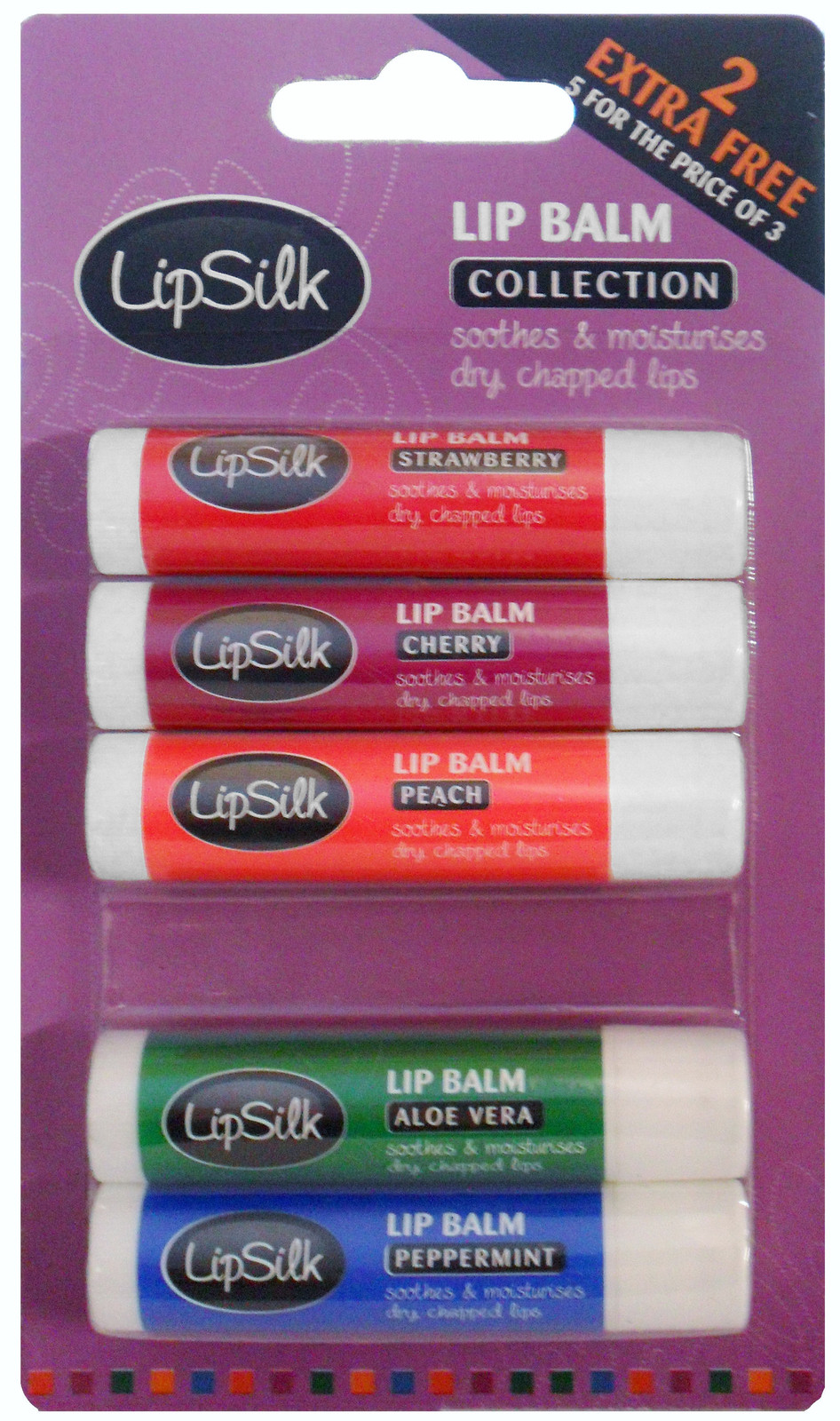 Lipsilk Flavoured Lip Balm Balms For Dry Chapped Lips (5 Pack)