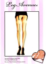 Édition Limitée Leg Avenue Contraste Élasthanne Noir Talon Cubain / Couture Bas