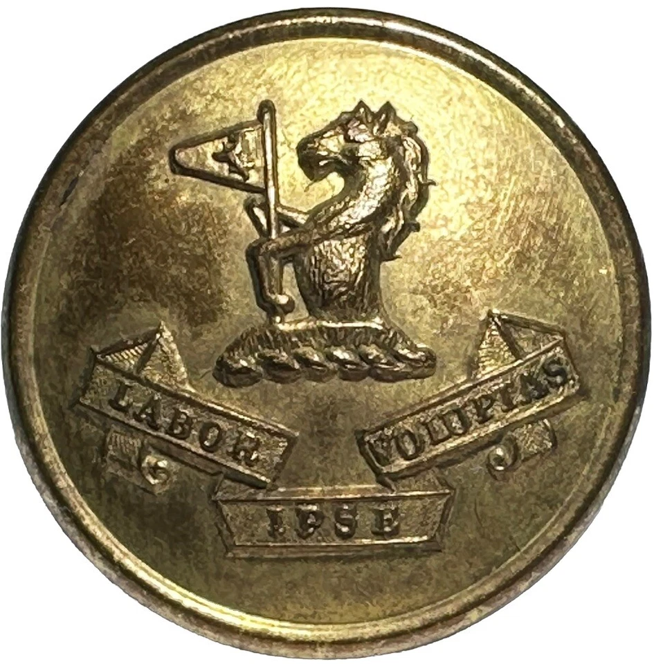 1800’s Firmin & Sons Ld LABOR IPSE VOLUPTAS London Brass Metal Button - Image 4 of 4