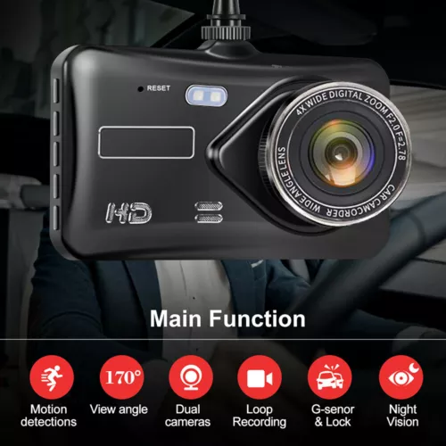 4" Dash Cam Pro Car Camera Recorder Dual Front and Rear HD 1080P Night Vision UK - Picture 7 of 14
