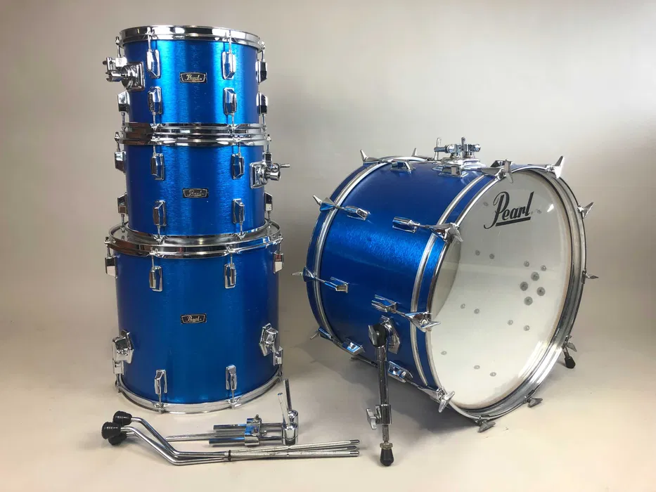 Pearl Wood-Fiberglass 1970s Blue - 22/12/13/16 Vintage Drums 70