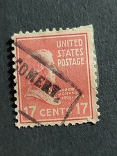 US. 822. 17c. Andrew Johnson. Presidential Issue. Single Stamp Used 1938 -#4972