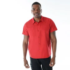 UNISEX MODERN ESSENTIAL SHORT SLEEVE COOK SHIRTS (CW4325) - RED - Size M