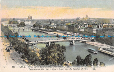 R091295 Paris. Panorama auf der Seine aus dem Pavillon von Flore. LL.
