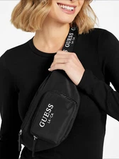 NEW Guess Black Nylon Lightweight Funny Pack Belt Travel Bag Handbag