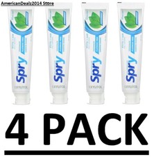 4 PACK - Xlear Spry Fluoride Free Toothpaste - Peppermint 5 oz - NEW FRESH STOCK