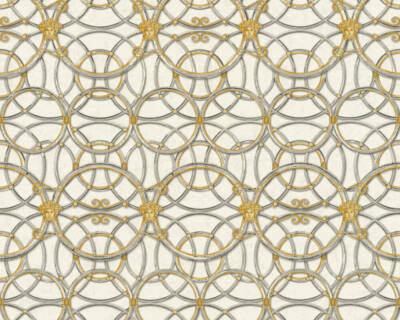 370492 - Versace 4 Baroque Design Gold Grey Silver White AS Creation Wallpaper