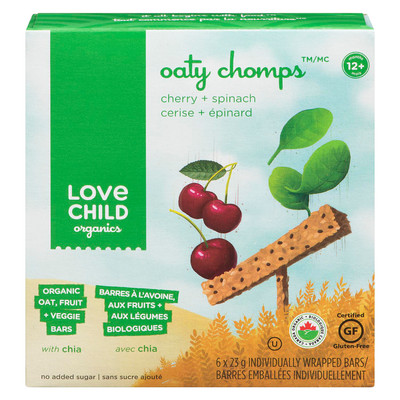 4-Pack Love Child Organics Oaty Chomps, Cherry & Spinach