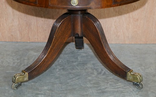 RESTORED REGENCY CIRCA 1810 REVOLVING MAHOGANY LIBRARY BOOKCASE WITH FAUX BOOKS - Picture 3 of 12