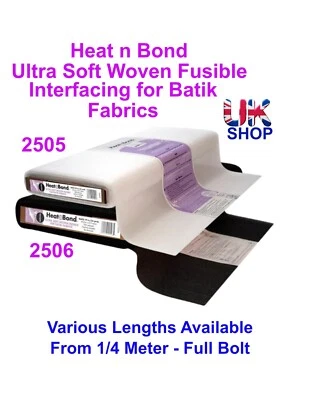 Heat n Bond Ultra Soft Woven Fusible Interfacing for Batik Fabrics, White ,Black - Image 1 of 4