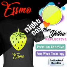 Neon Yellow Reflective Heat Transfer Vinyl HTV T-Shirt 20" Iron Heat Press RT06