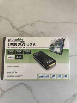 DisplayLink Certified Plugable UGA-2K-A USB 2.0 Display Adapter