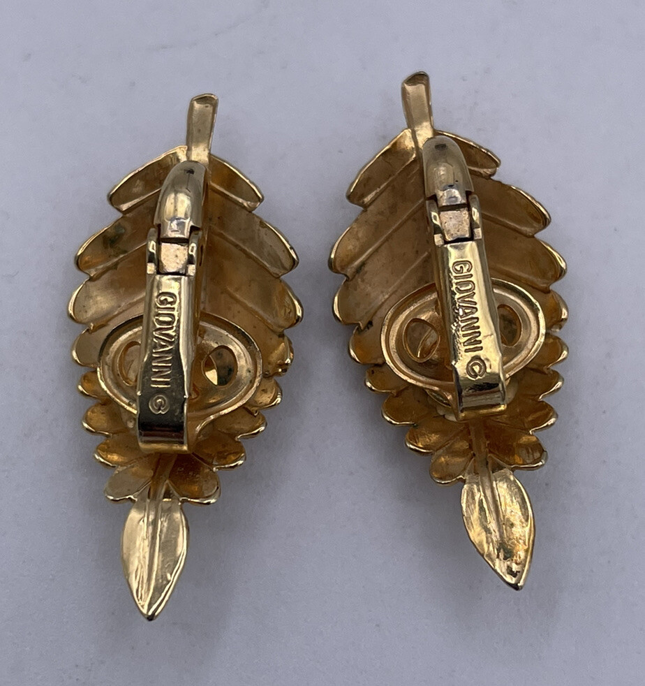 Boucles D'oreilles Clips Vintage Plaqué Or Français - Longueur 3cm, Occasion