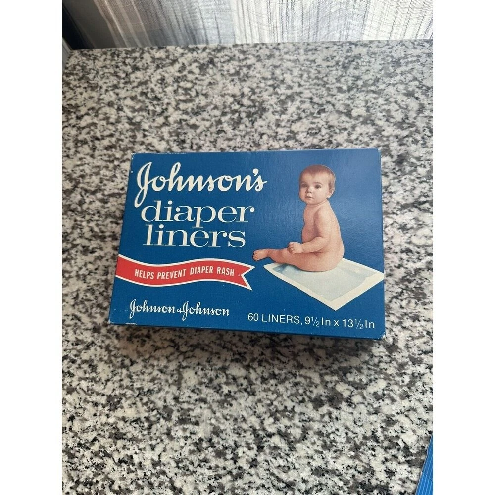 Johnson & Johnson Baby Fabric Cloth Diaper Liners 100 Vintage Collectible Prop