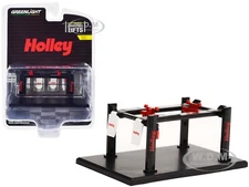 ADJUSTABLE FOUR-POST LIFT "HOLLEY" BLACK 1/64 SCALE MODEL BY GREENLIGHT 16150 C