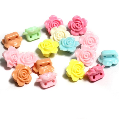 18mm Flower Acrylic Beads Assorted Color - Picture 6 of 8