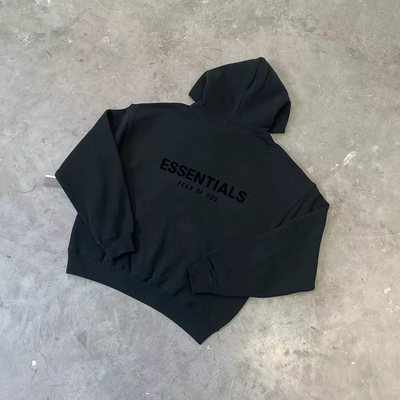 Fear of God Essentials Black Stretch Limo Hoodie SS22 Multiple 