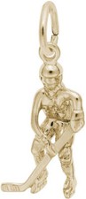 10K or 14K Gold Hockey Player, Female Charm by Rembrandt