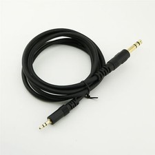 1pc 5FT 3.5mm 1/8" Male to 6.35mm 1/4" Male TRS Stereo Adapter Audio Cable Black